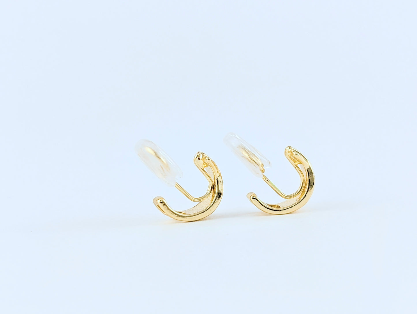 Crossover Gold Huggie Clip-on Earrings