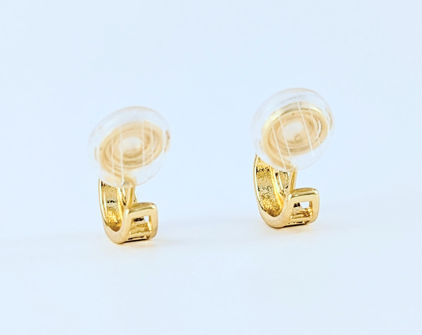 Crossover Gold Huggie Clip-on Earrings