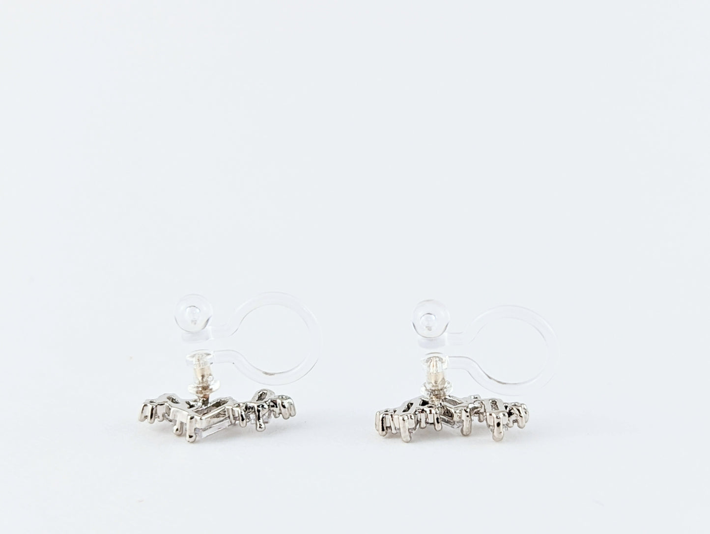 Ultra lightweight Sienna Cubic Zirconia Gem Clip-on Earrings in Silver
