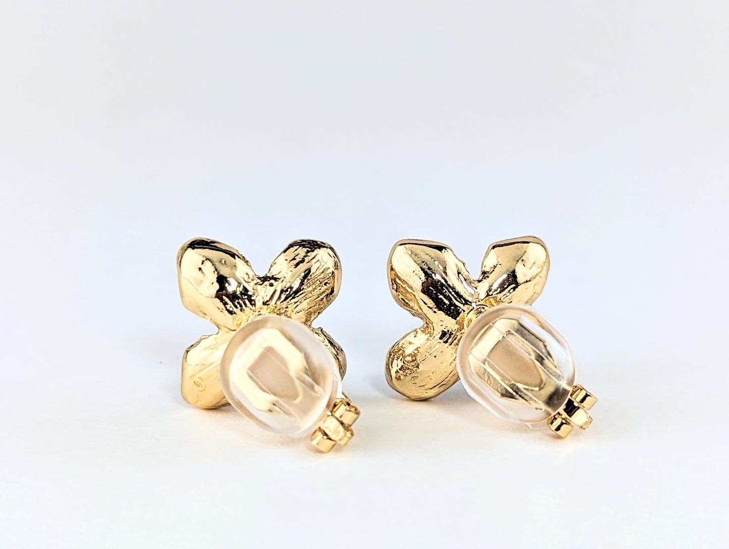 Red Roselle Flower Enamel Clip-on Earrings