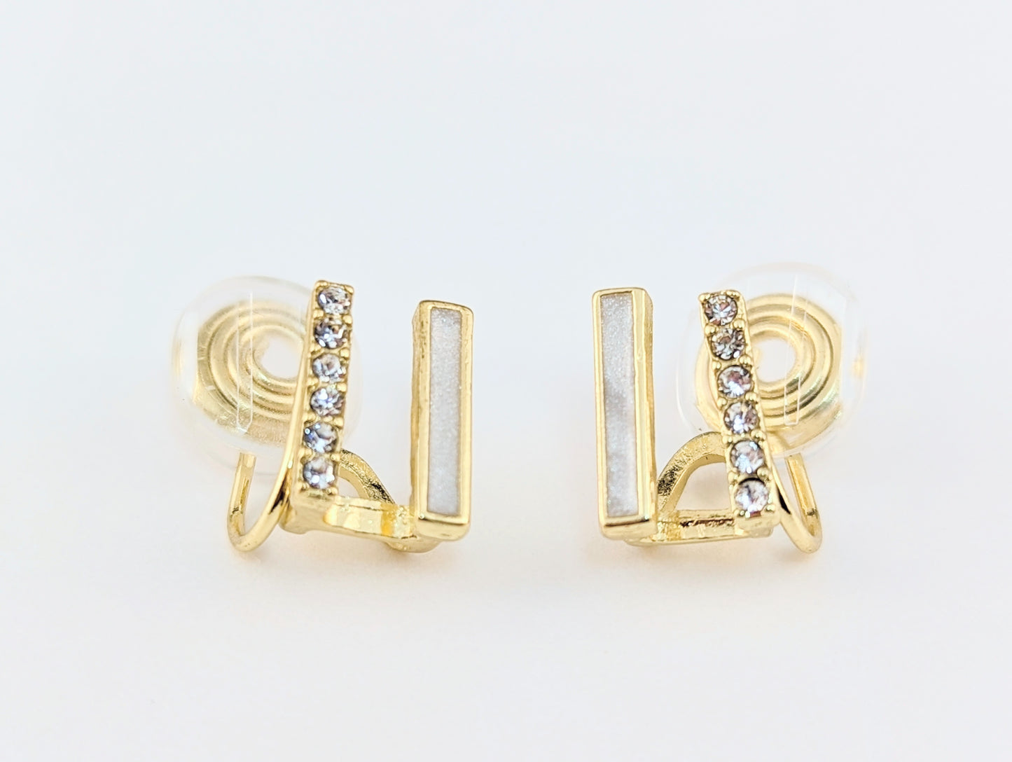 U Shaped Gold Clip-on Earrings