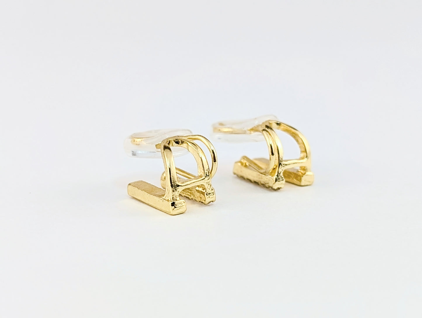 U Shaped Gold Clip-on Earrings