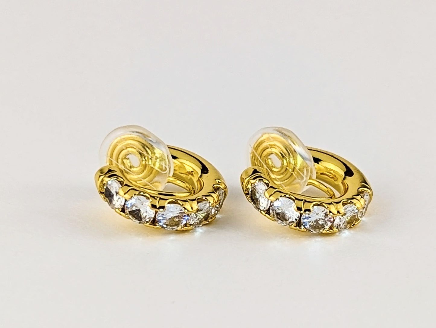 Gem Huggie Clip-on Earrings in GoldSilver