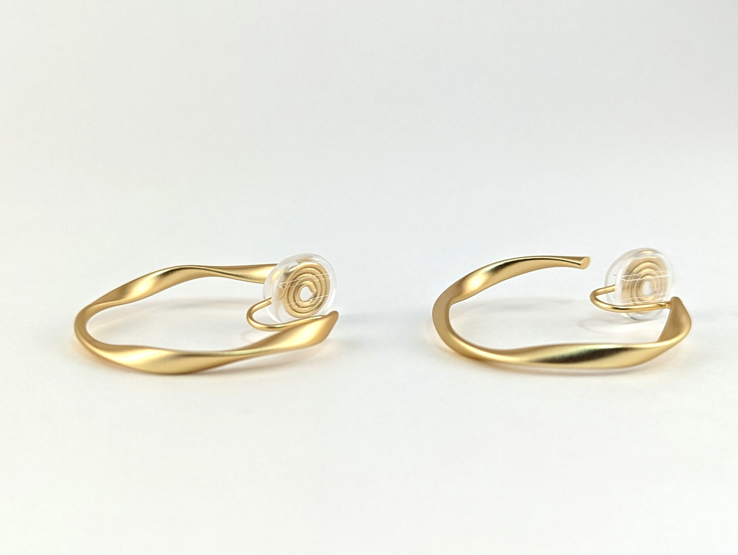 Matte Gold Twisted Hoop Clip-on Earrings