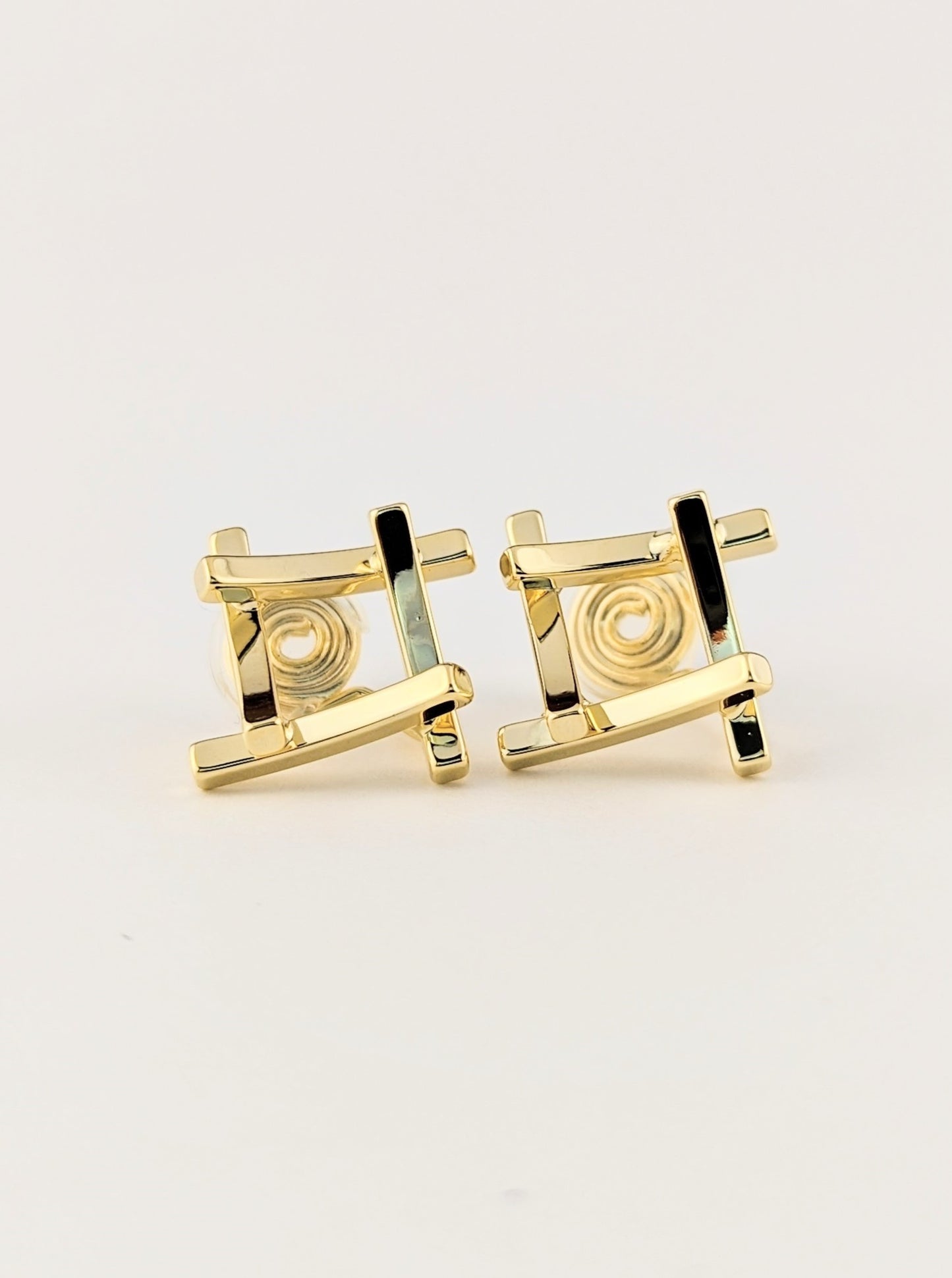 Square Clip-on Earrings in Gold
