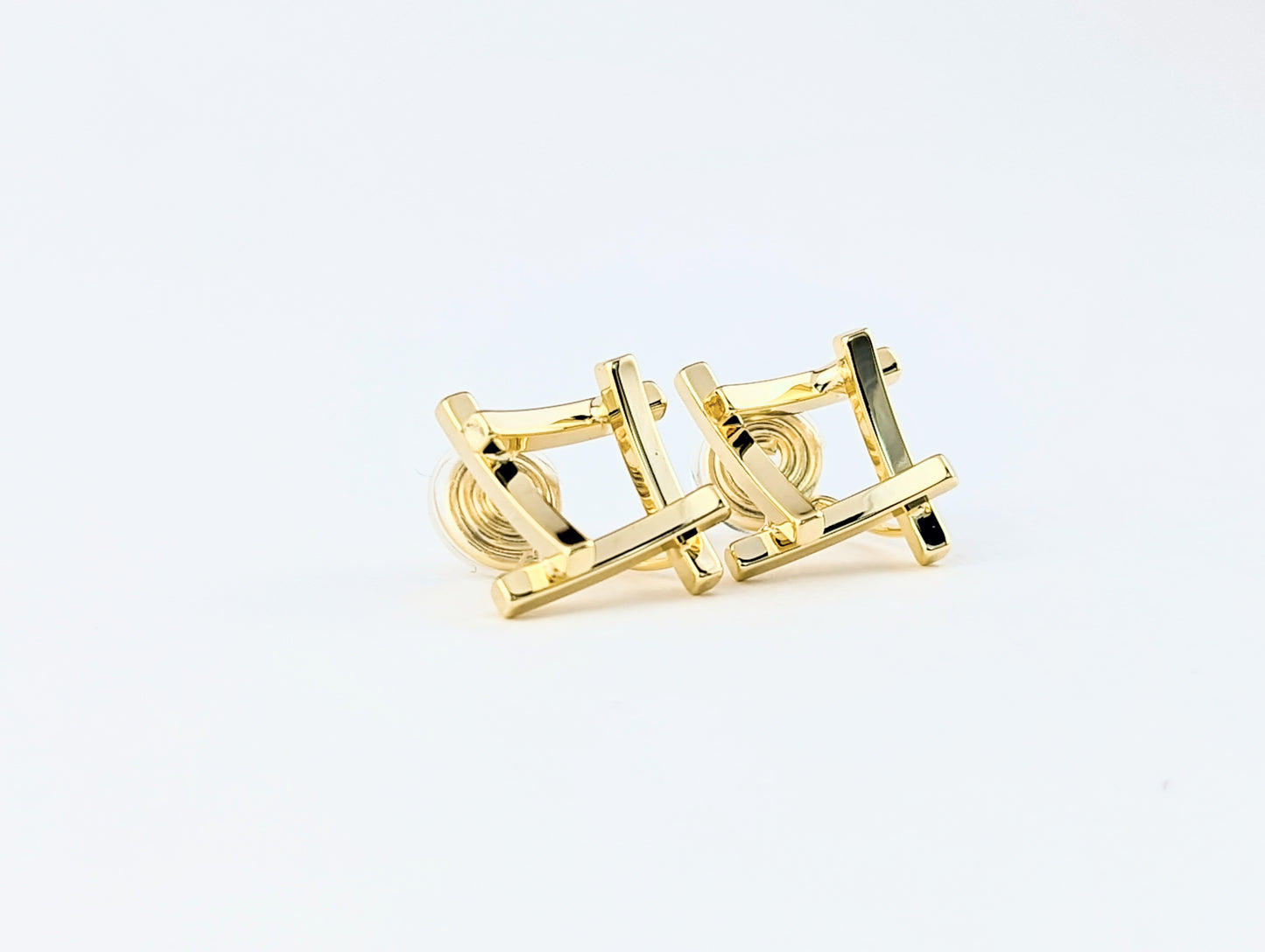 Square Clip-on Earrings in Gold