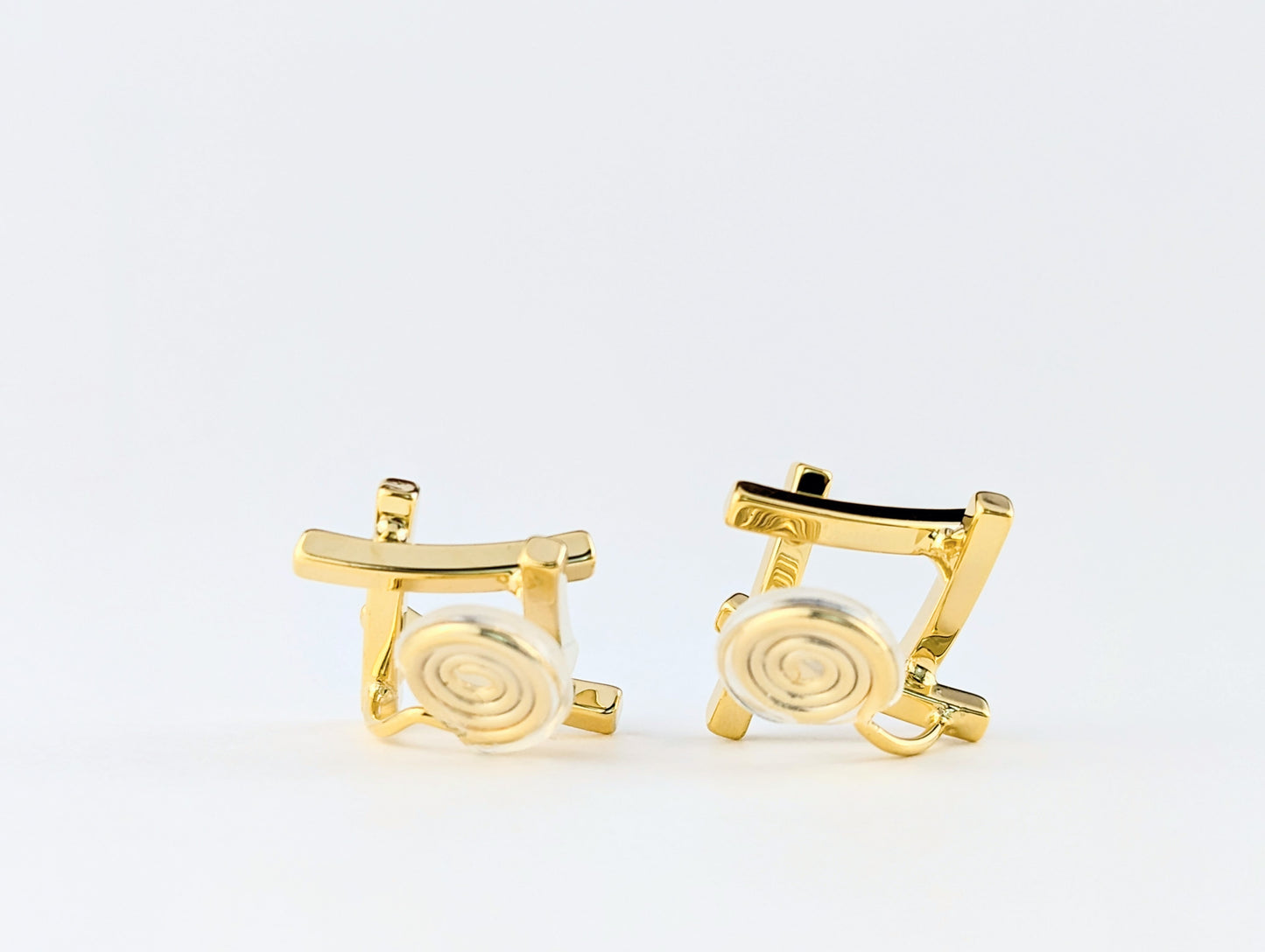 Square Clip-on Earrings in Gold