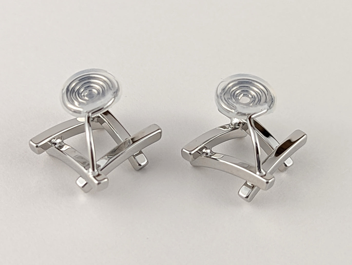 Square Clip-on Earrings in Silver