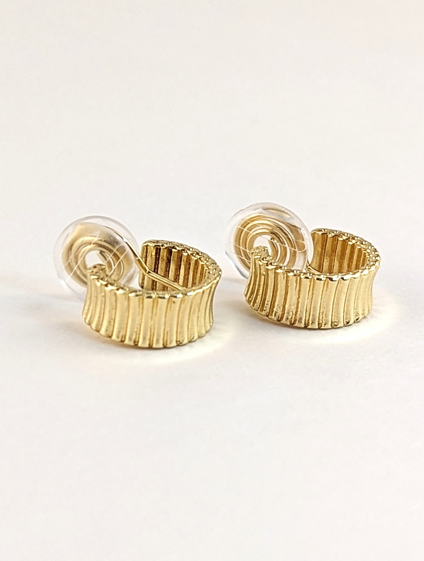 Textured Gold Huggie Clip-on Earrings