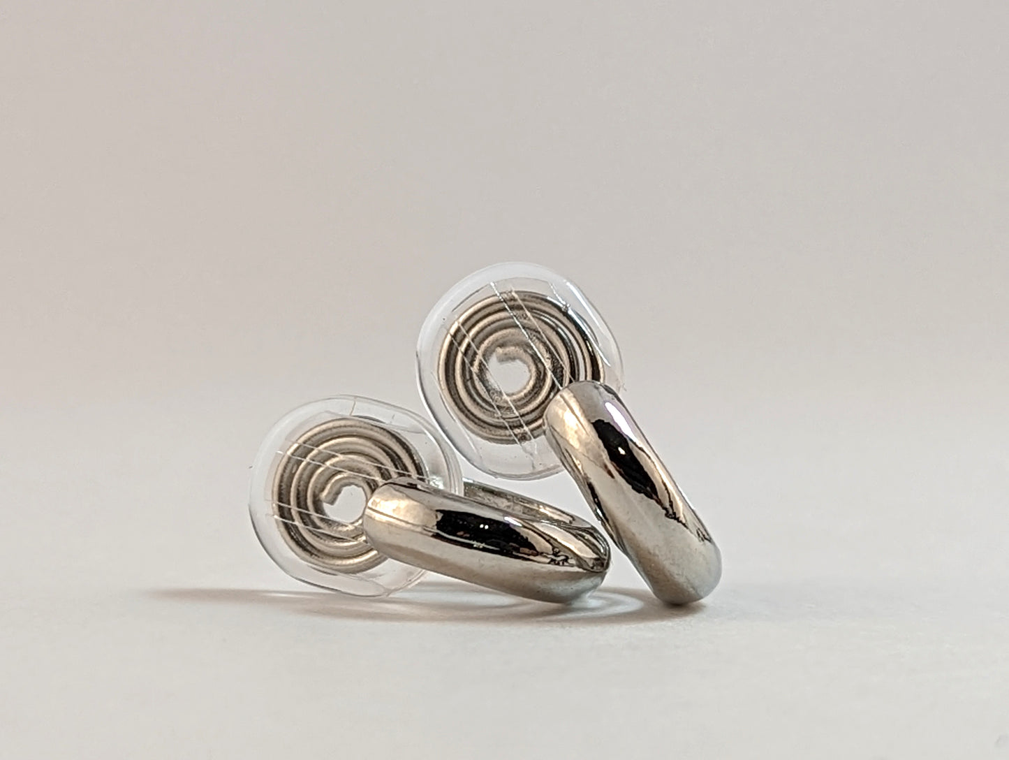 Small Silver Huggie Clip-on Earrings