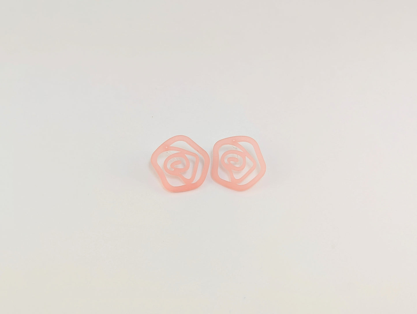 Pink Rose Clip-on Earrings