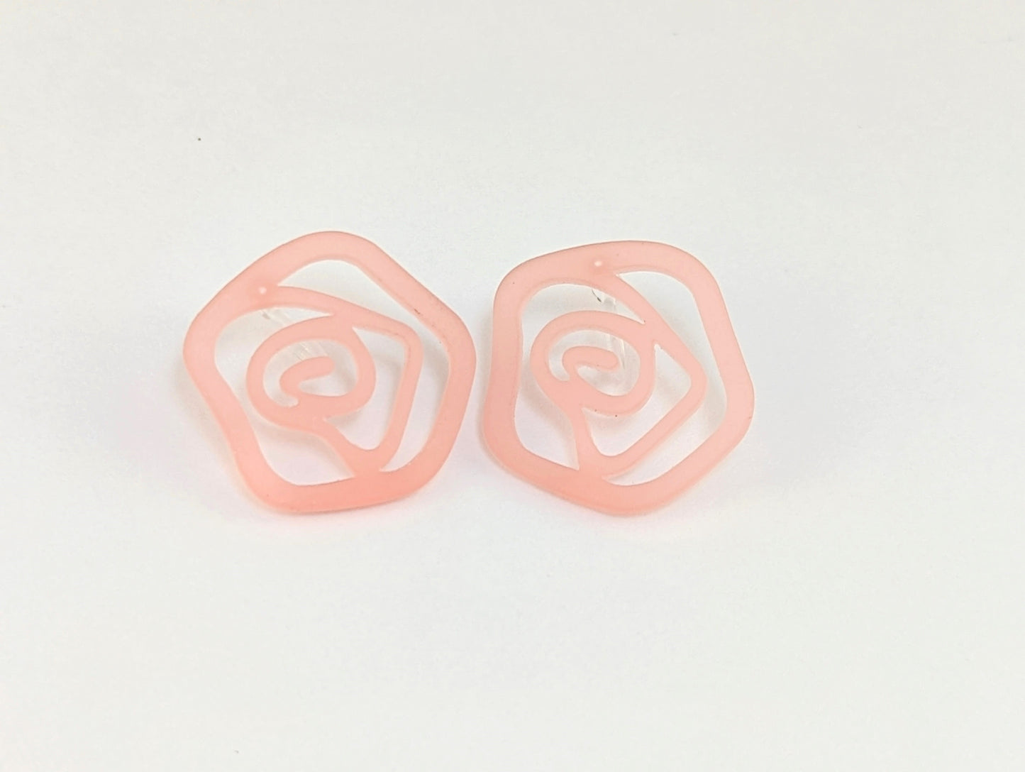 Pink Rose Clip-on Earrings