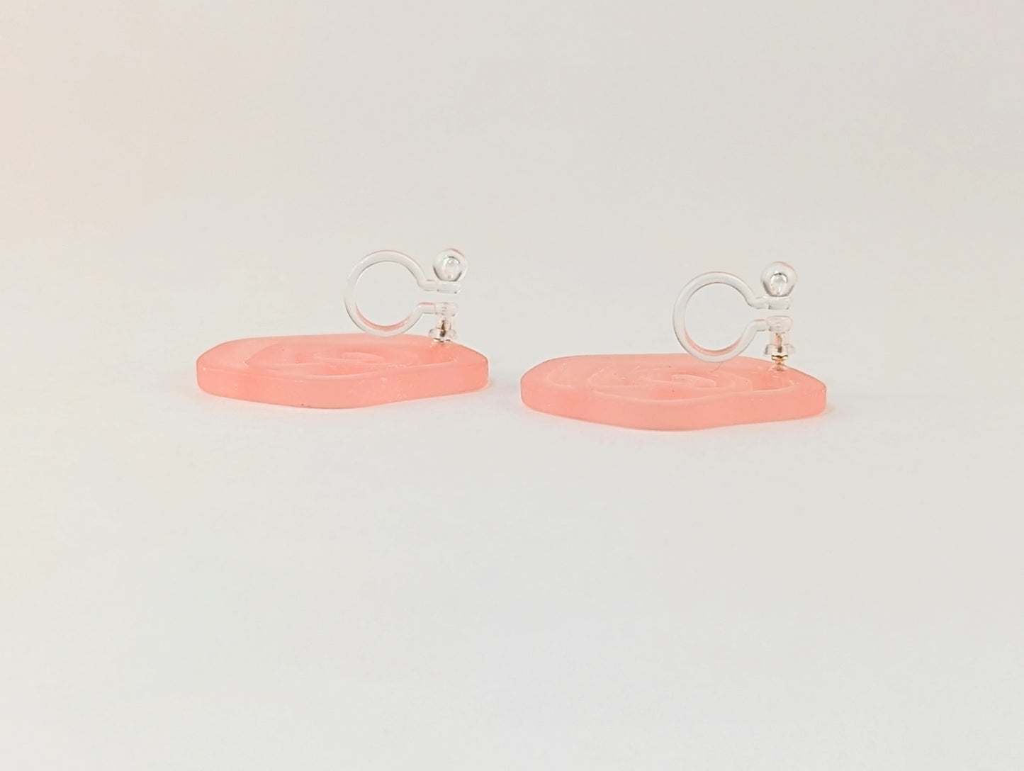 Pink Rose Clip-on Earrings