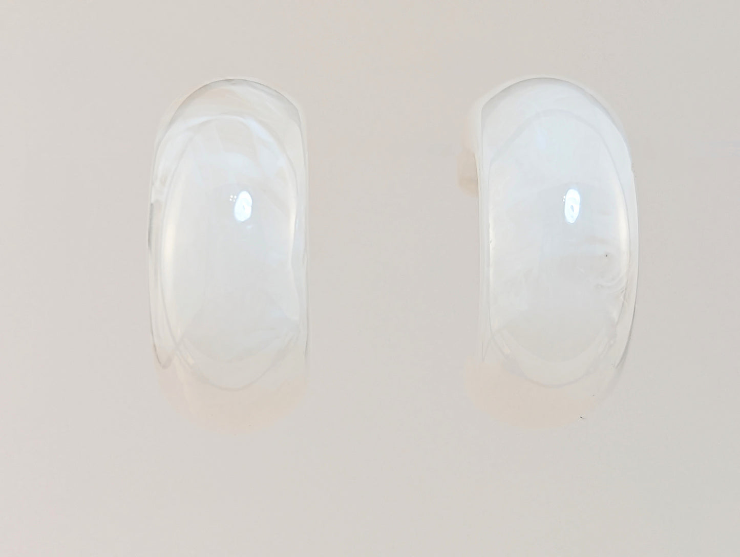 Sixty Percent White Hoop Clip-on Earrings