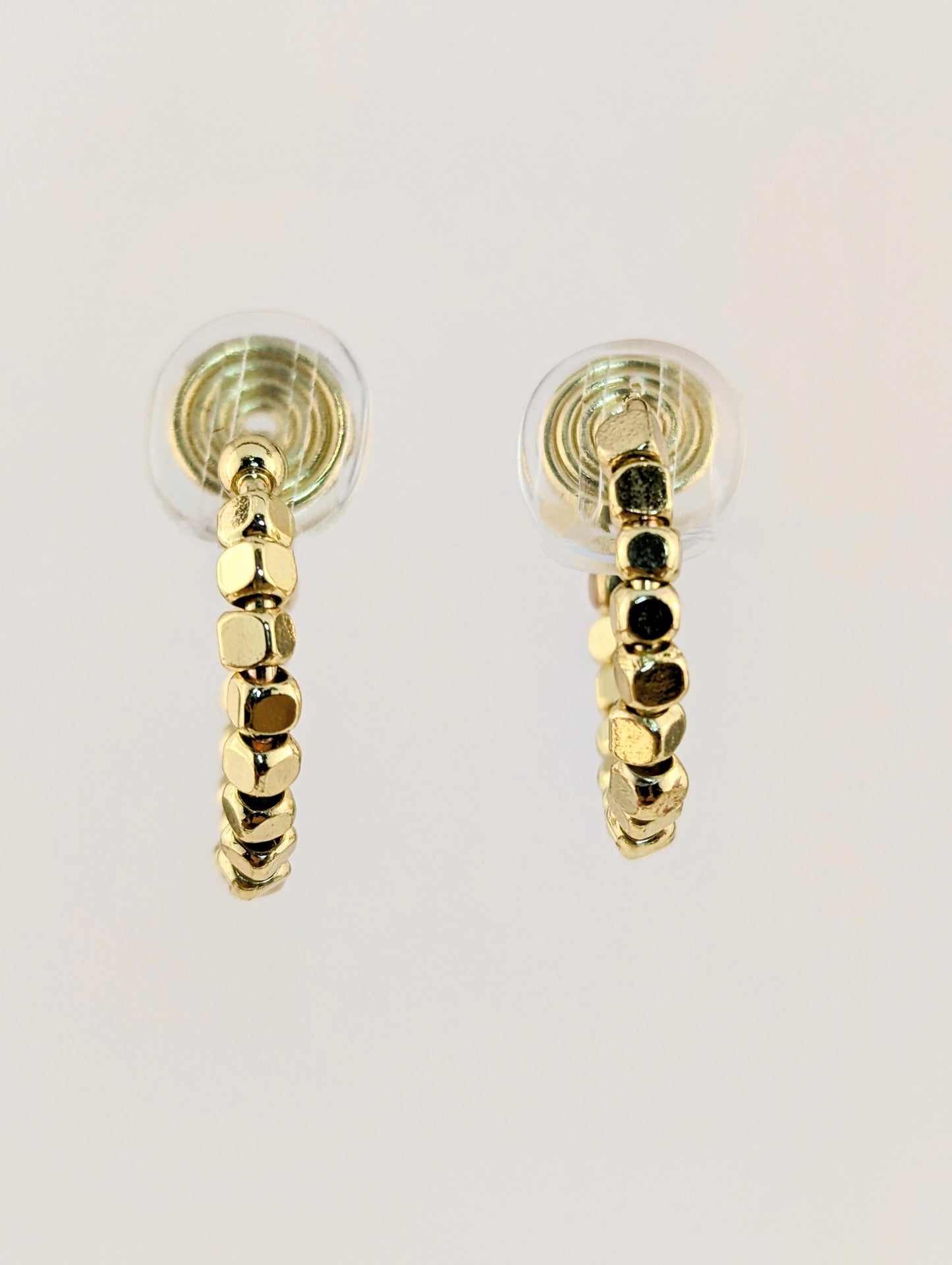 Gold Beaded Hoop Clip-on Earrings