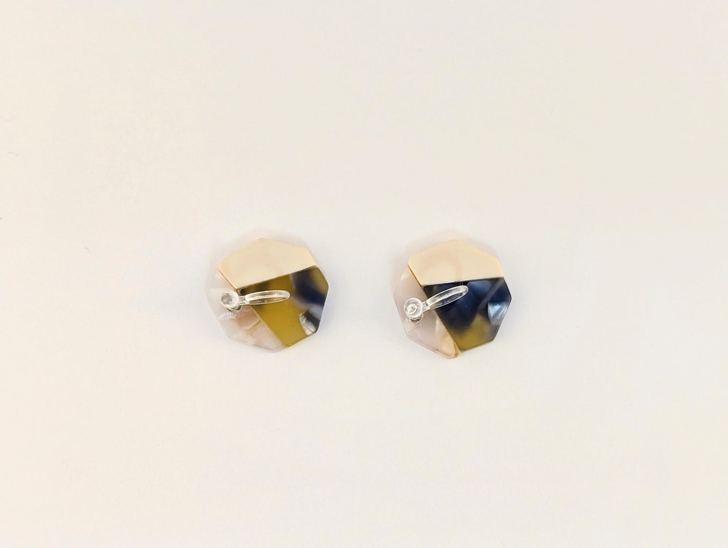 Collage Octagon Clip-on Earrings