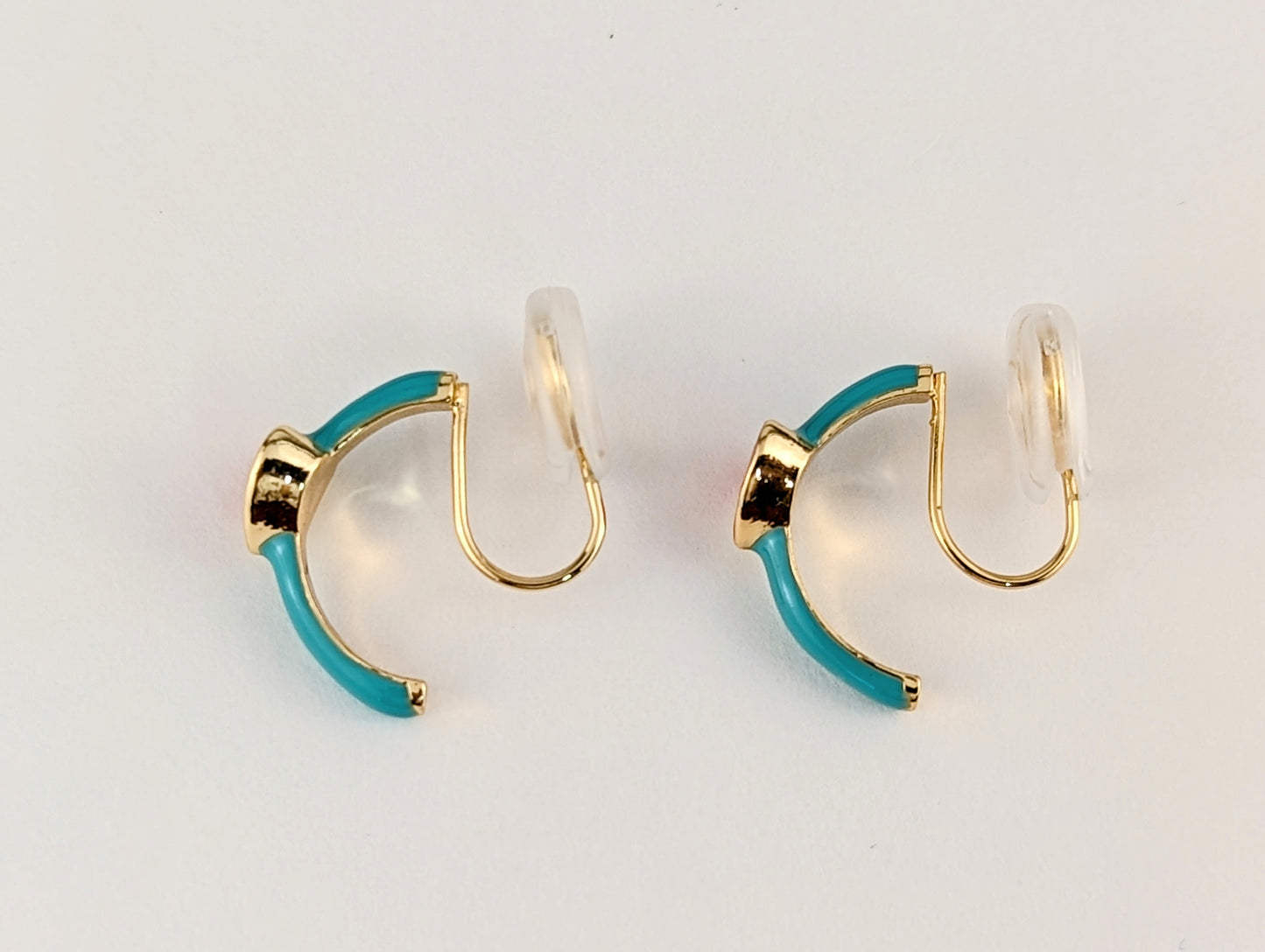 Cutesy Heart Enamel Hoop Clip-on Earrings