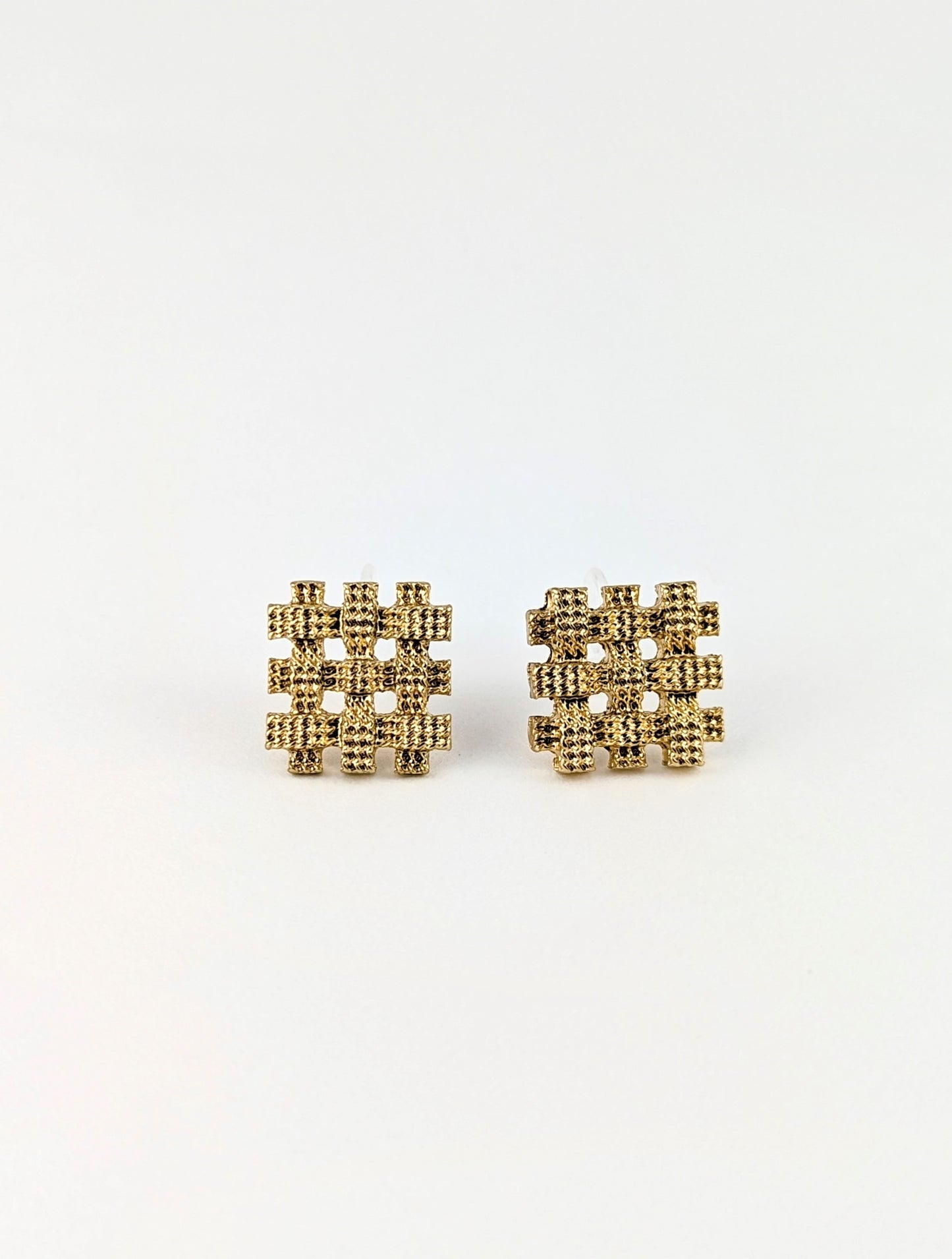 Woven Gold Clip-on Earrings