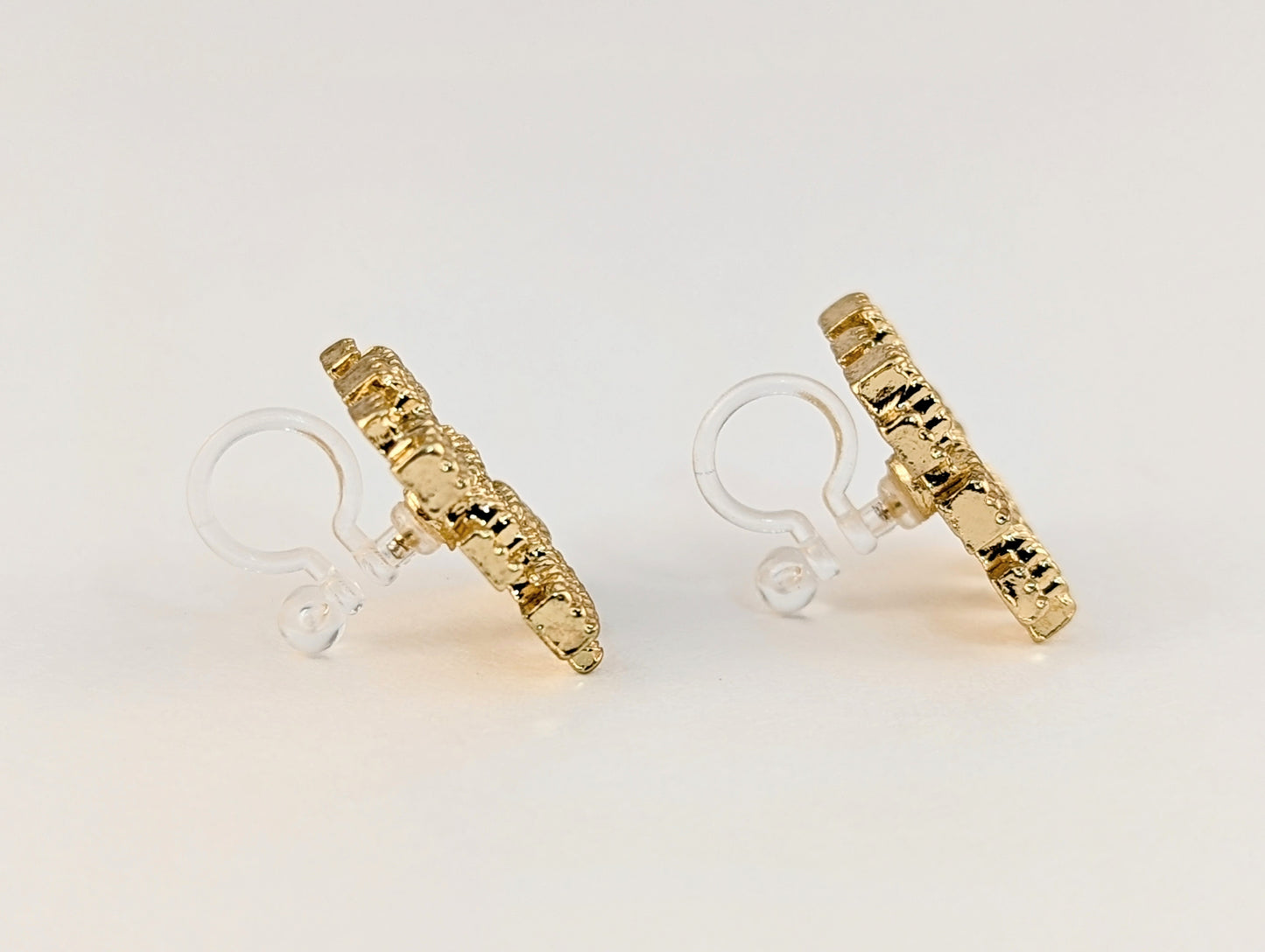 Woven Gold Clip-on Earrings