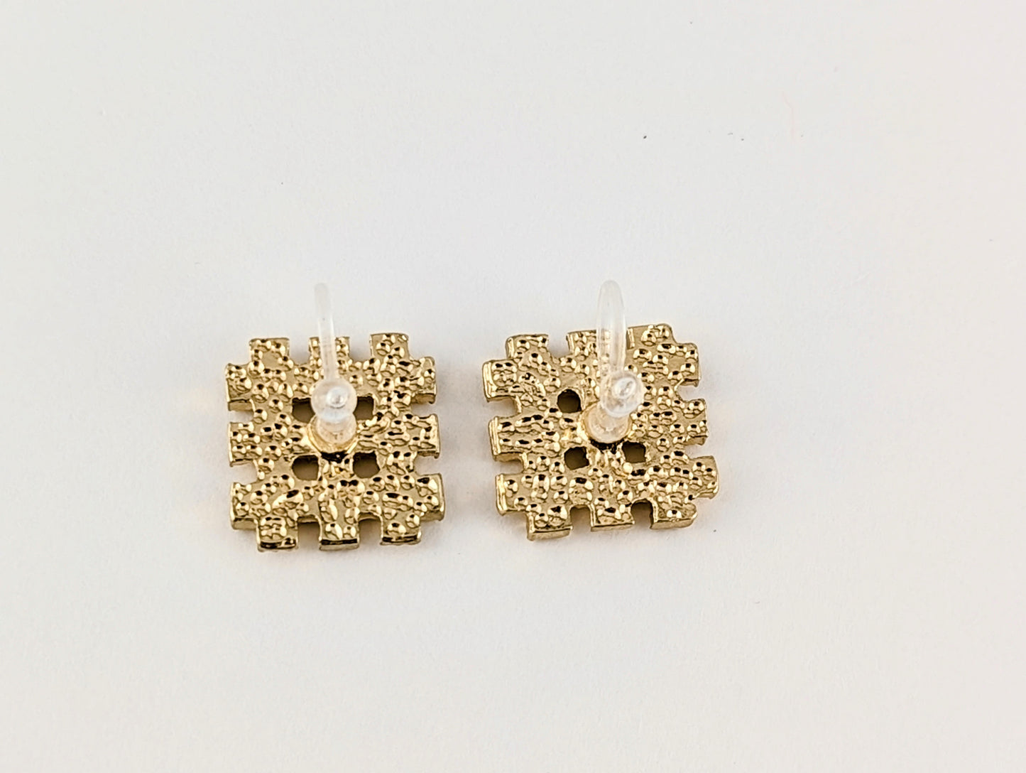 Woven Gold Clip-on Earrings