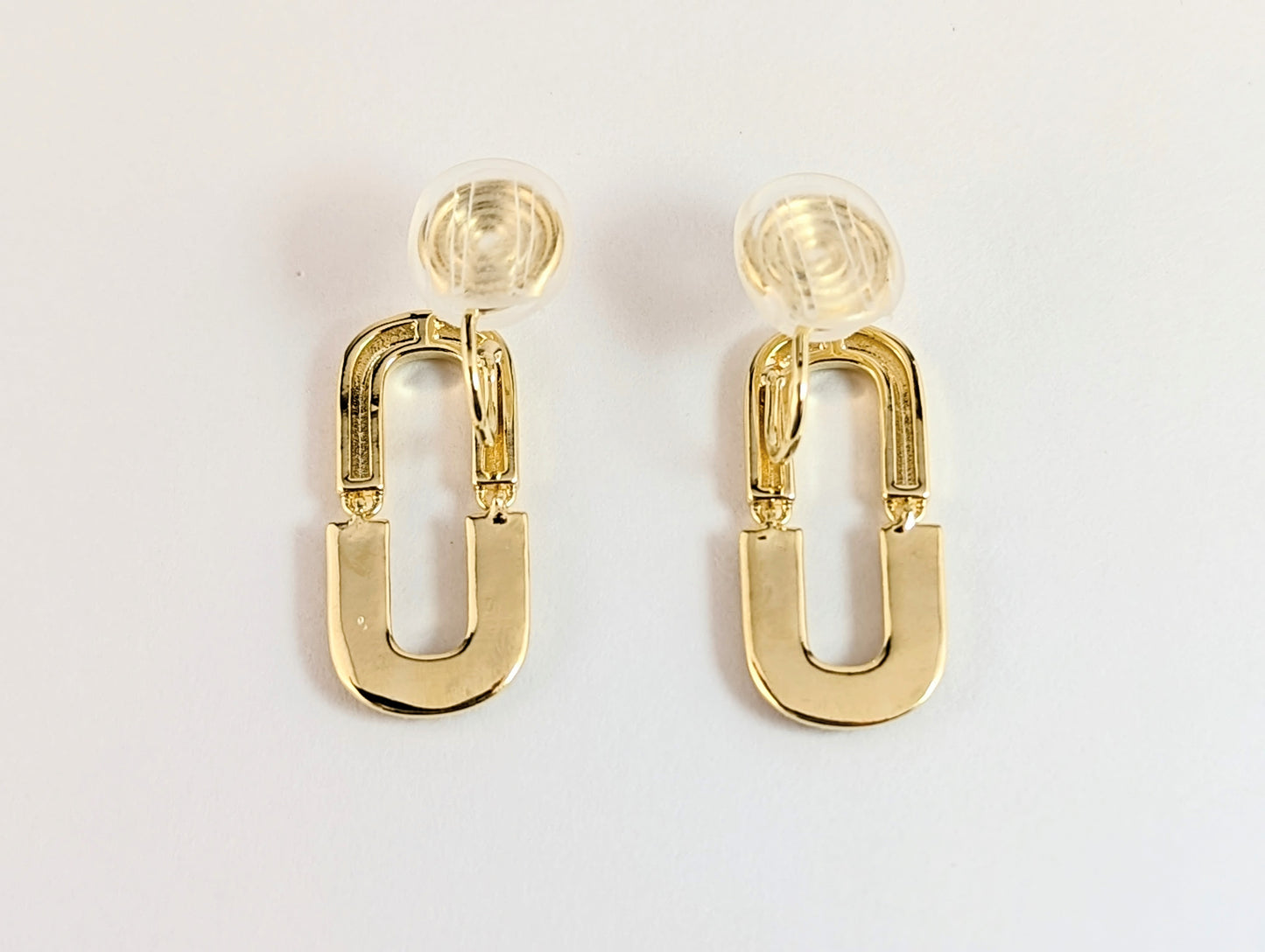O Shaped Chain-link Gold Clip-on Earrings