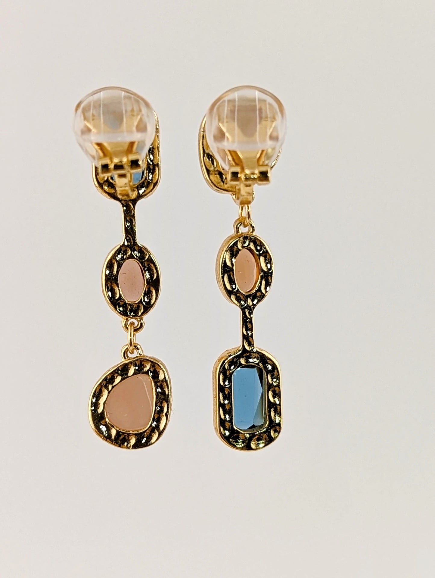 Glamor Mismatched Dangle Clip-on Earrings