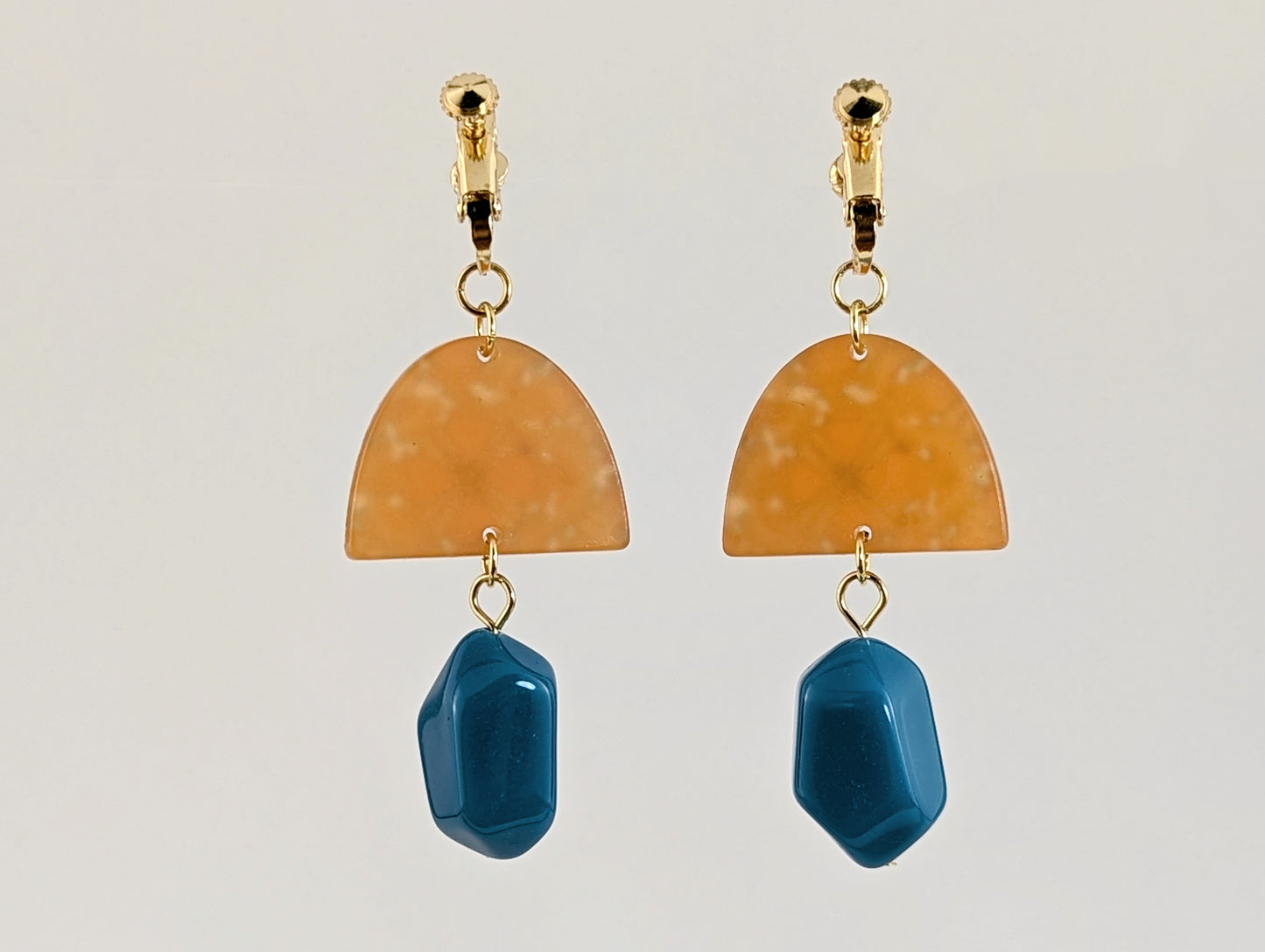 Weekend Delight Colorful Floral Bohemian Dangle Clip-on Earrings