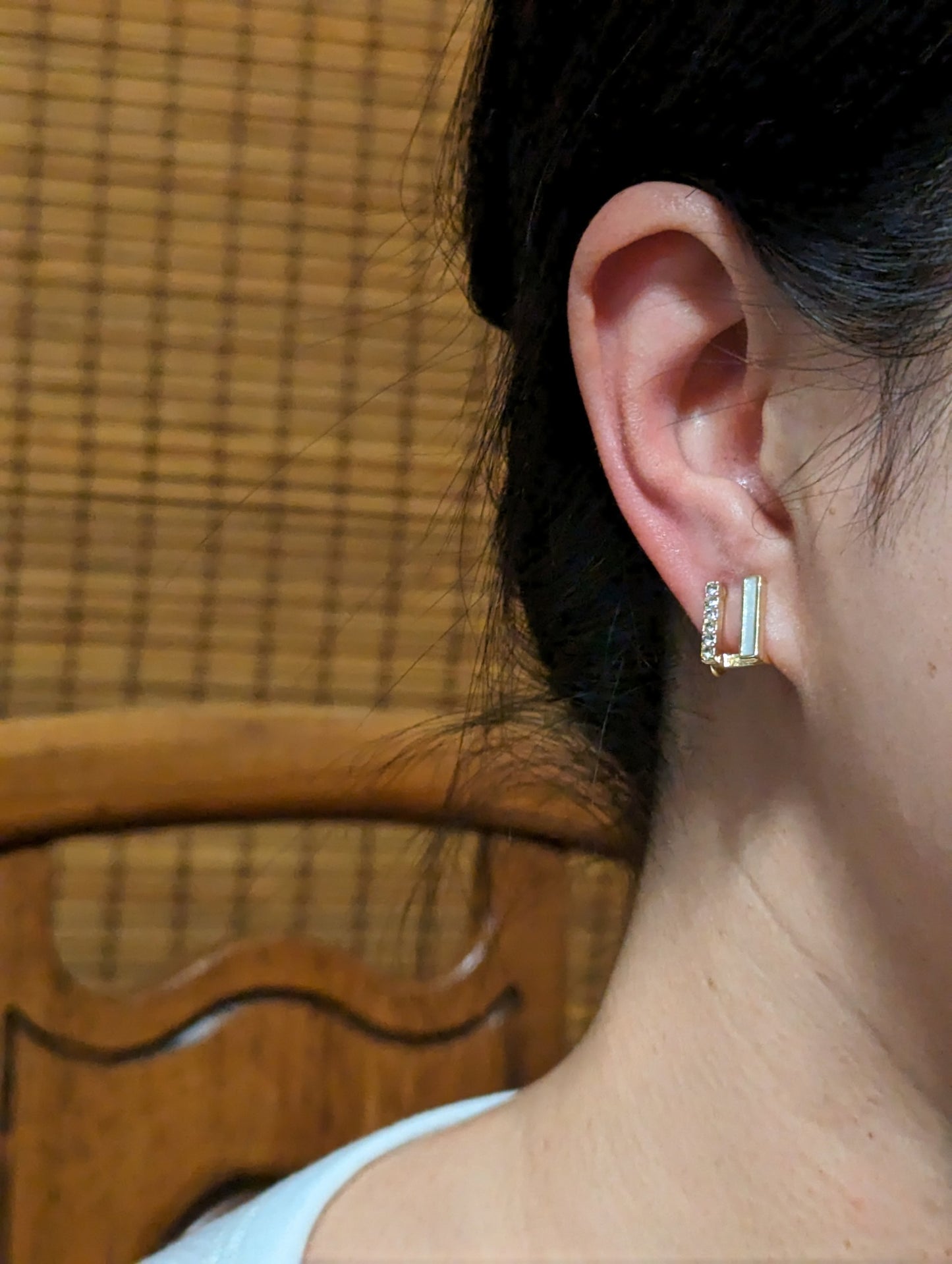 U Shaped Gold Clip-on Earrings