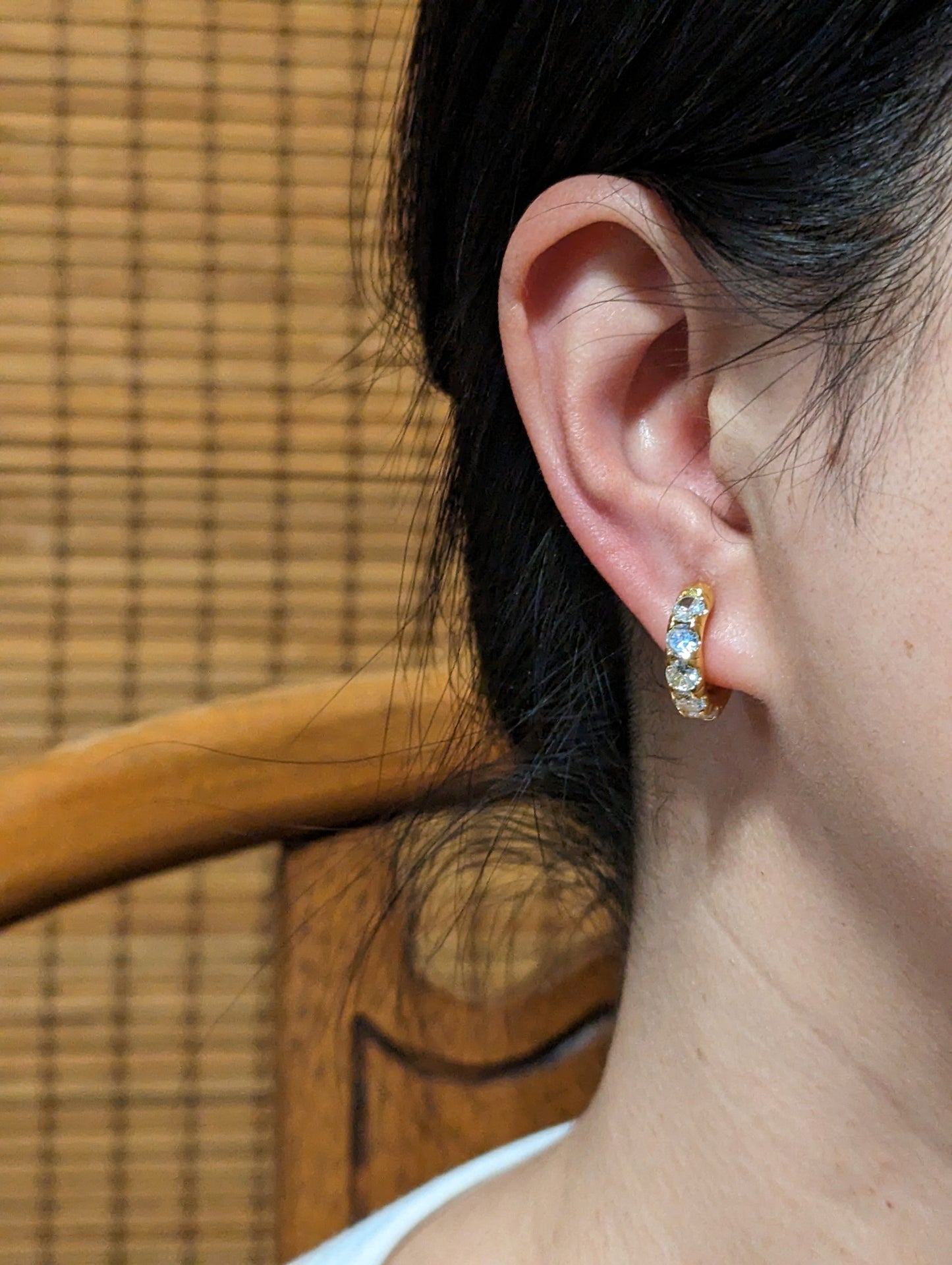 Gem Huggie Clip-on Earrings in GoldSilver