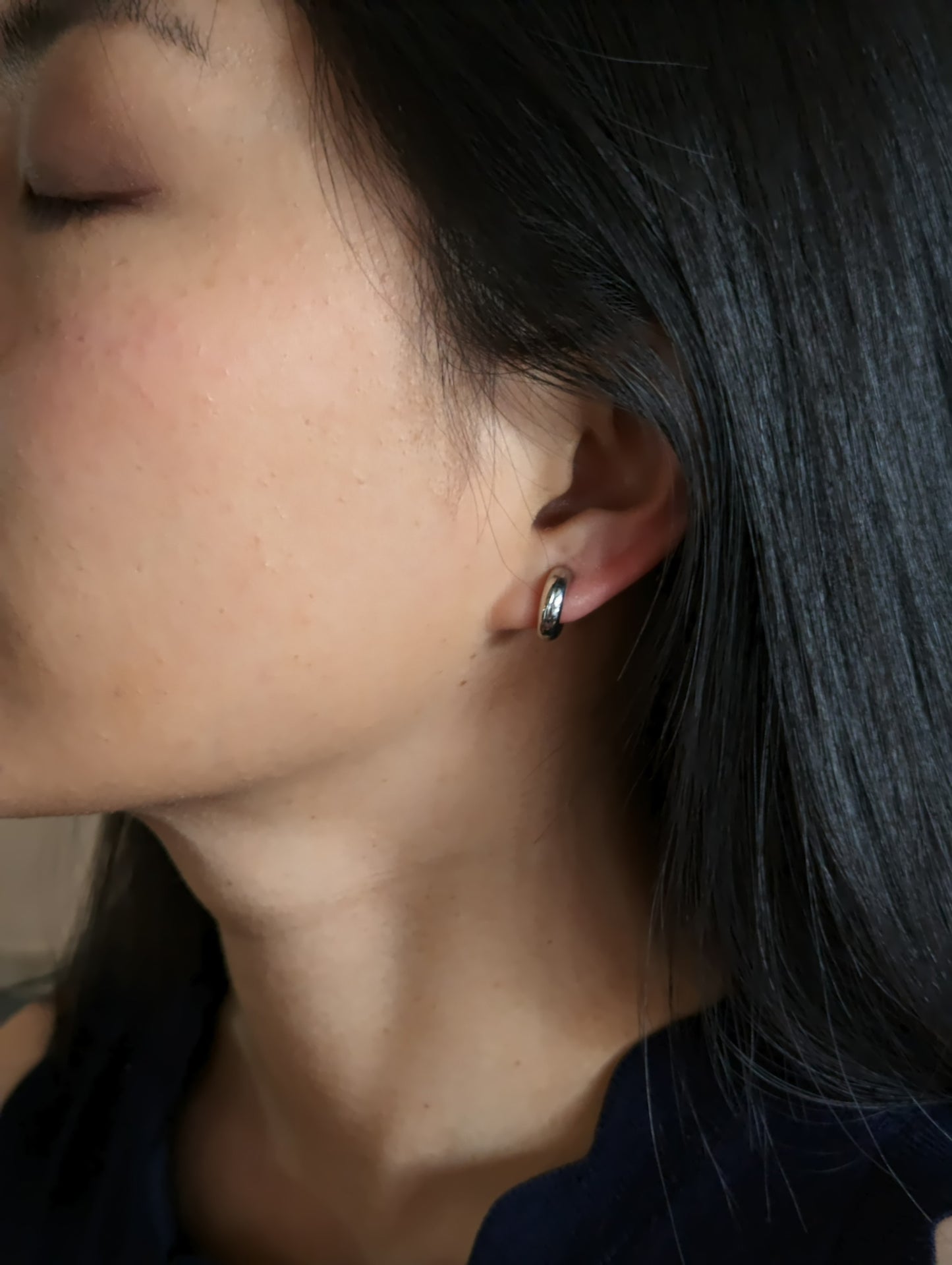 Small Silver Huggie Clip-on Earrings