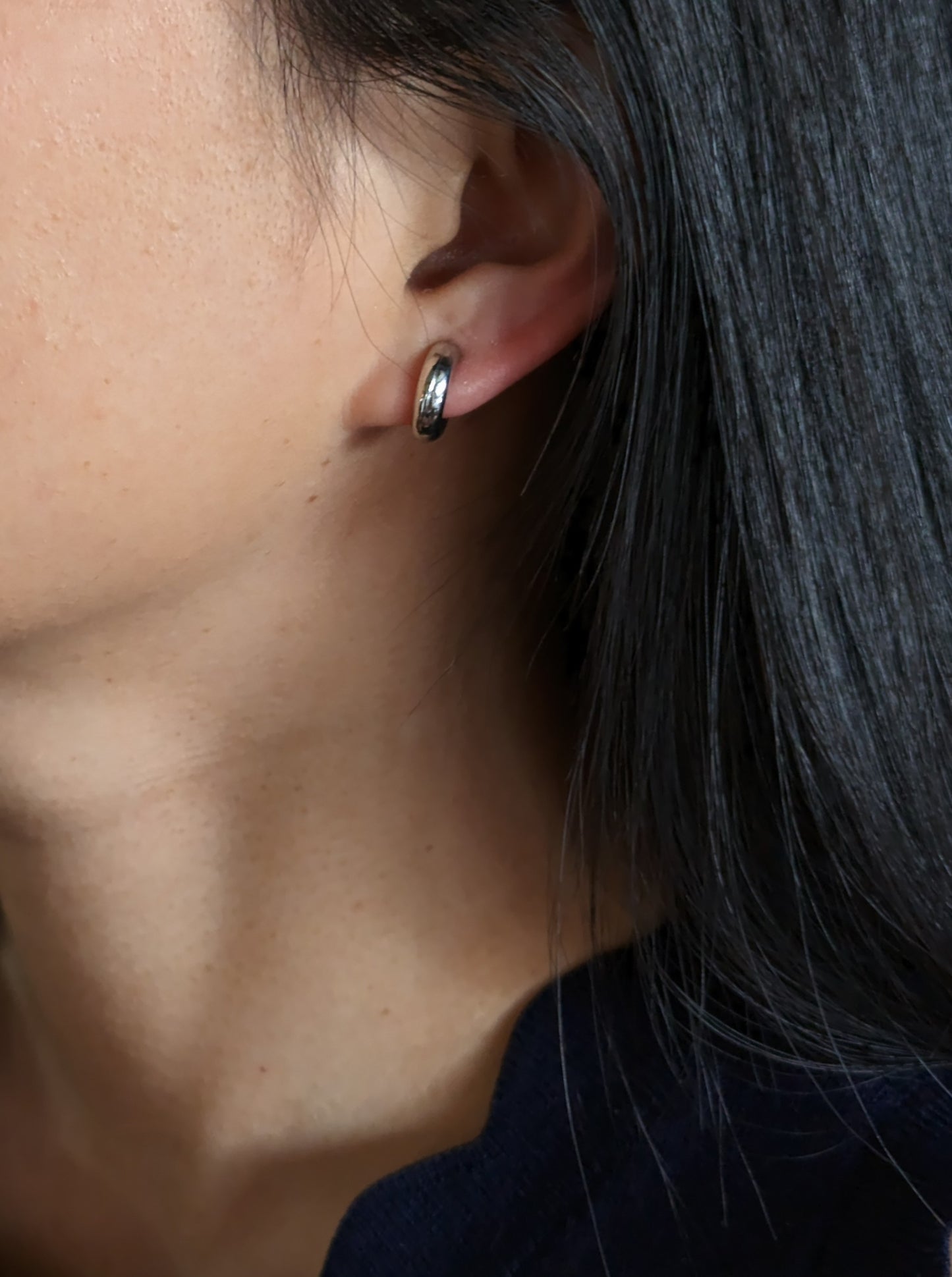 Small Silver Huggie Clip-on Earrings