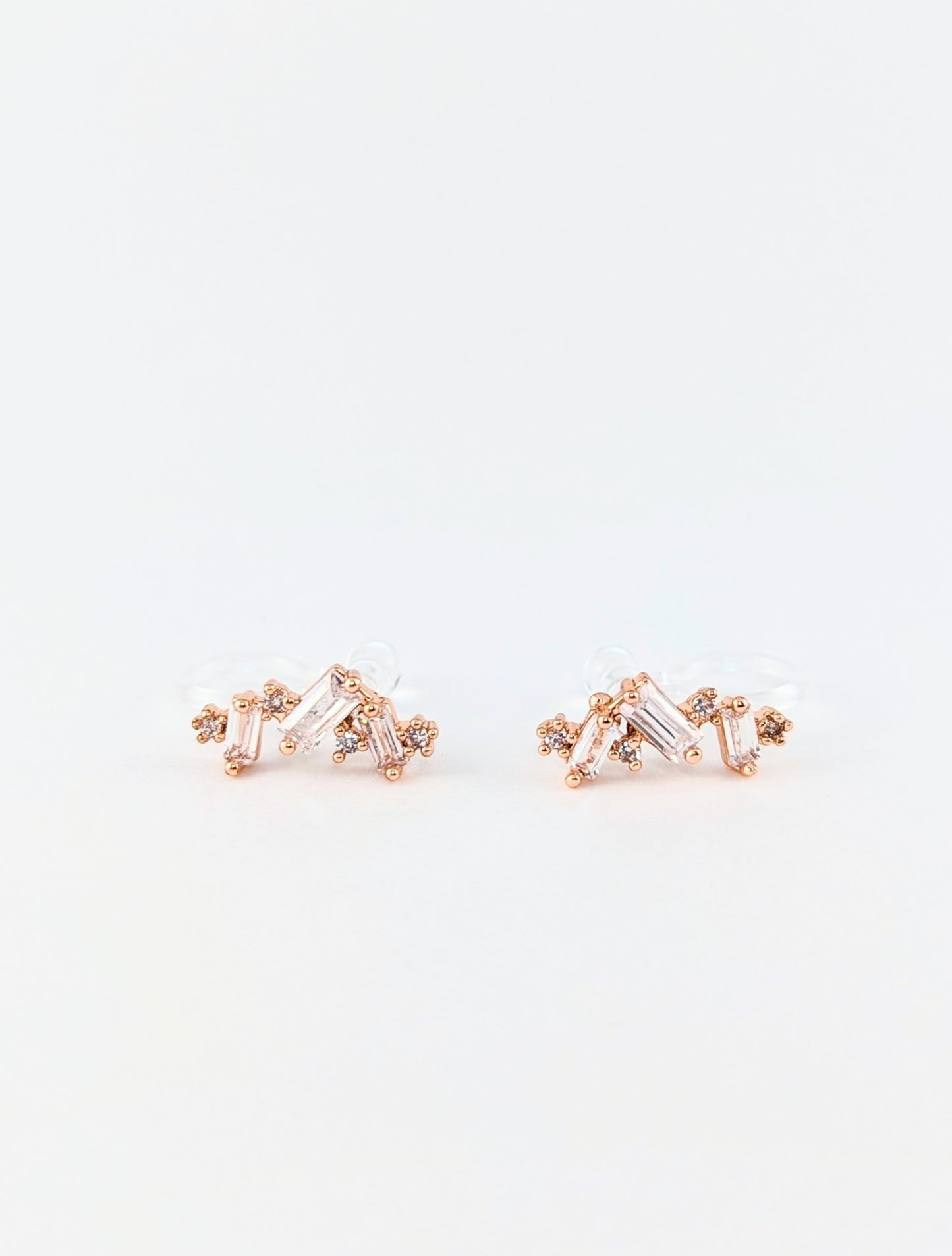 Ultra lightweight Sienna Gem Clip-on Earrings in Rose Gold