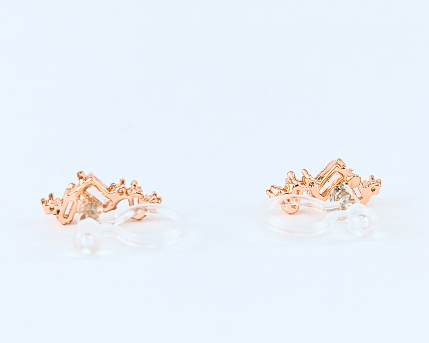 Ultra lightweight Sienna Gem Clip-on Earrings in Rose Gold