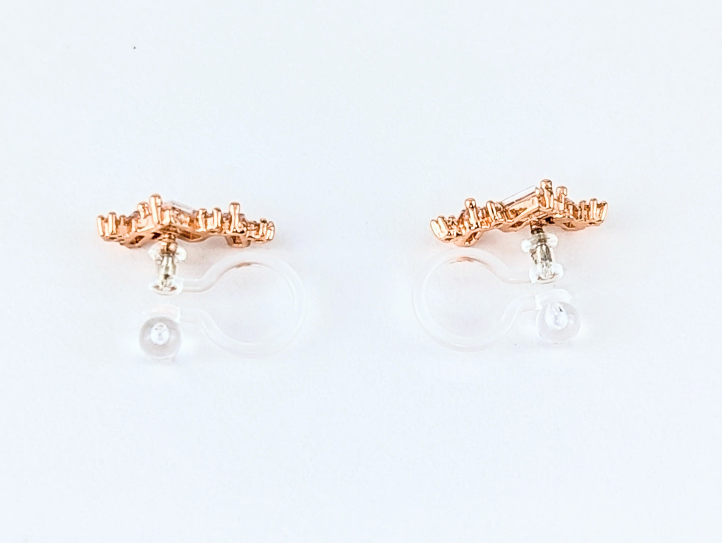 Ultra lightweight Sienna Gem Clip-on Earrings in Rose Gold