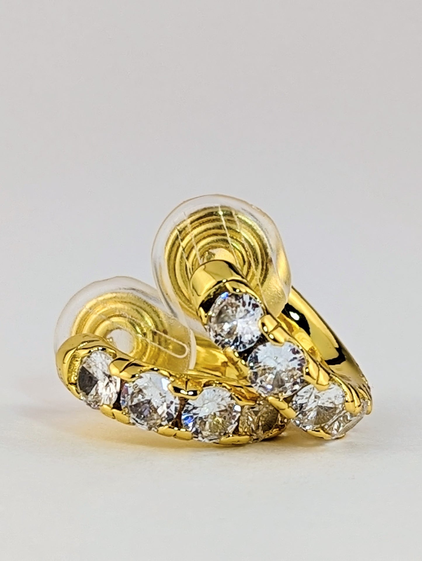 Gem Huggie Clip-on Earrings in GoldSilver