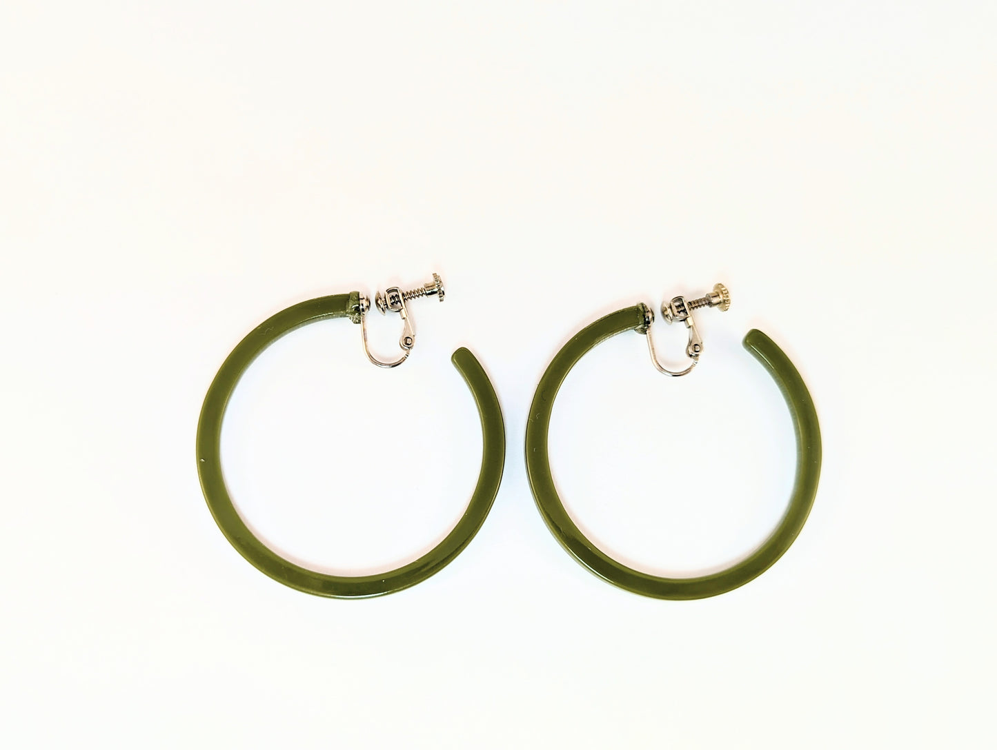 Sassy Green Hoop Clip-on Earrings