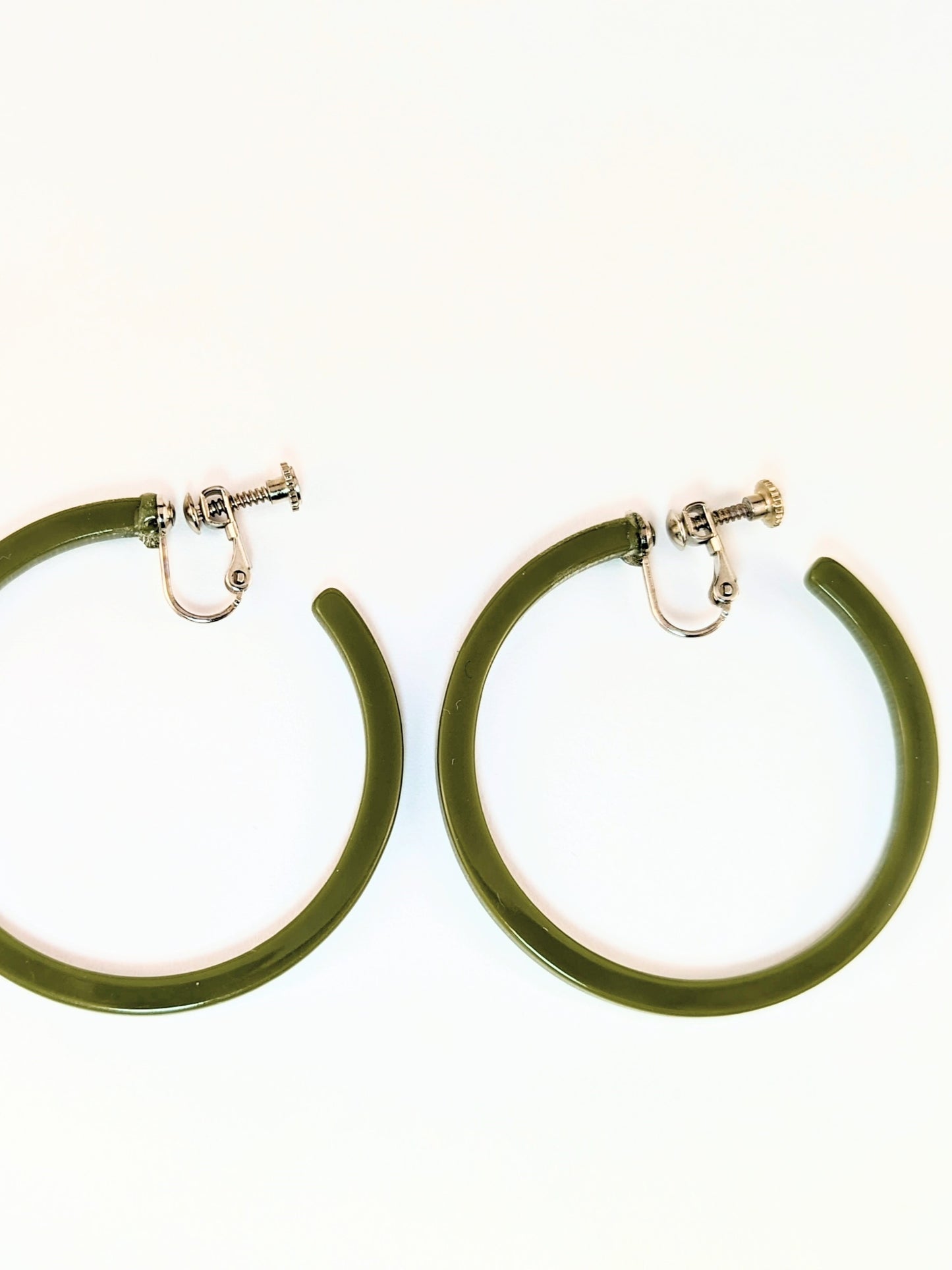 Sassy Green Hoop Clip-on Earrings