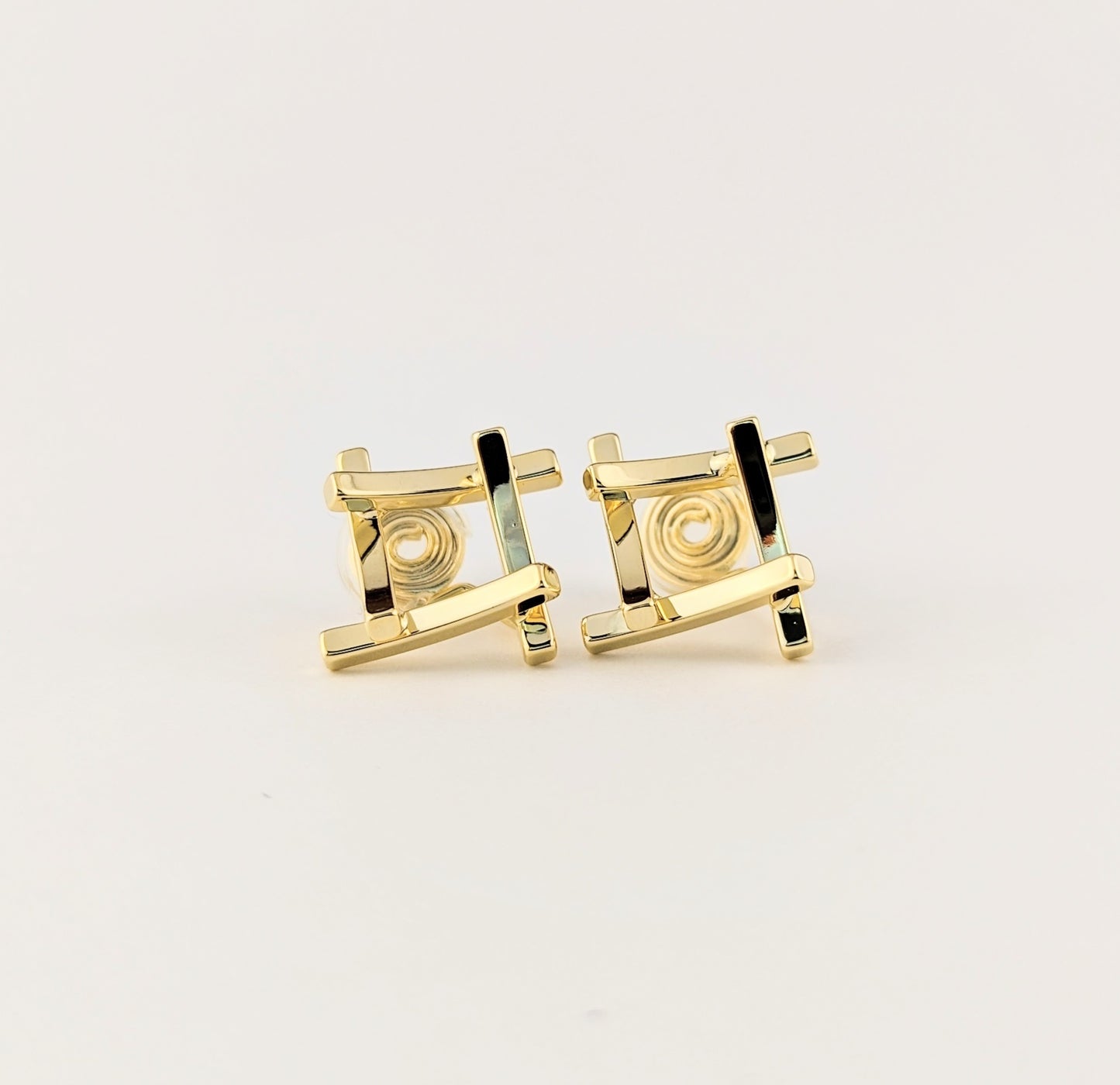 Square Clip-on Earrings in Gold