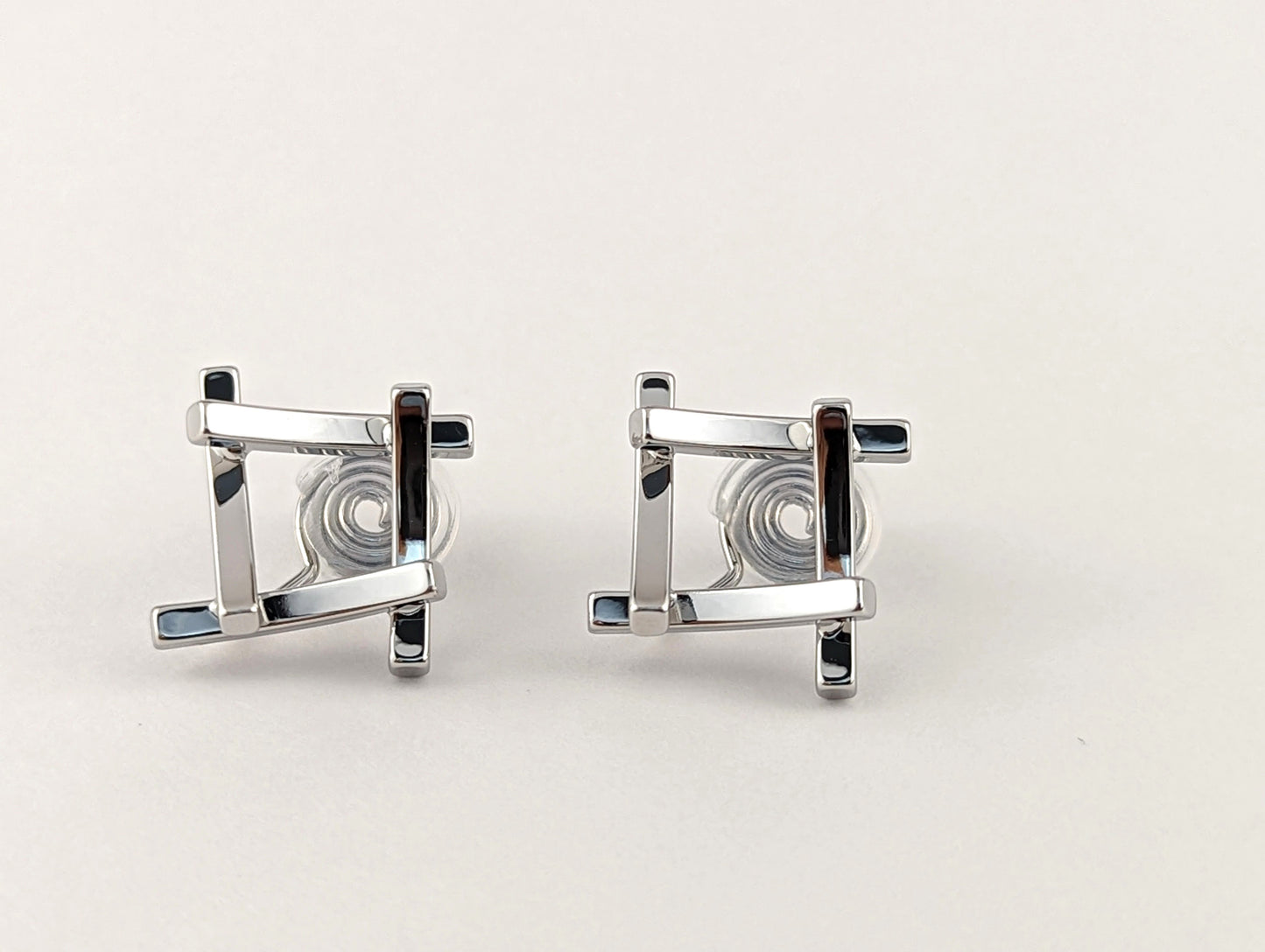Square Clip-on Earrings in Silver