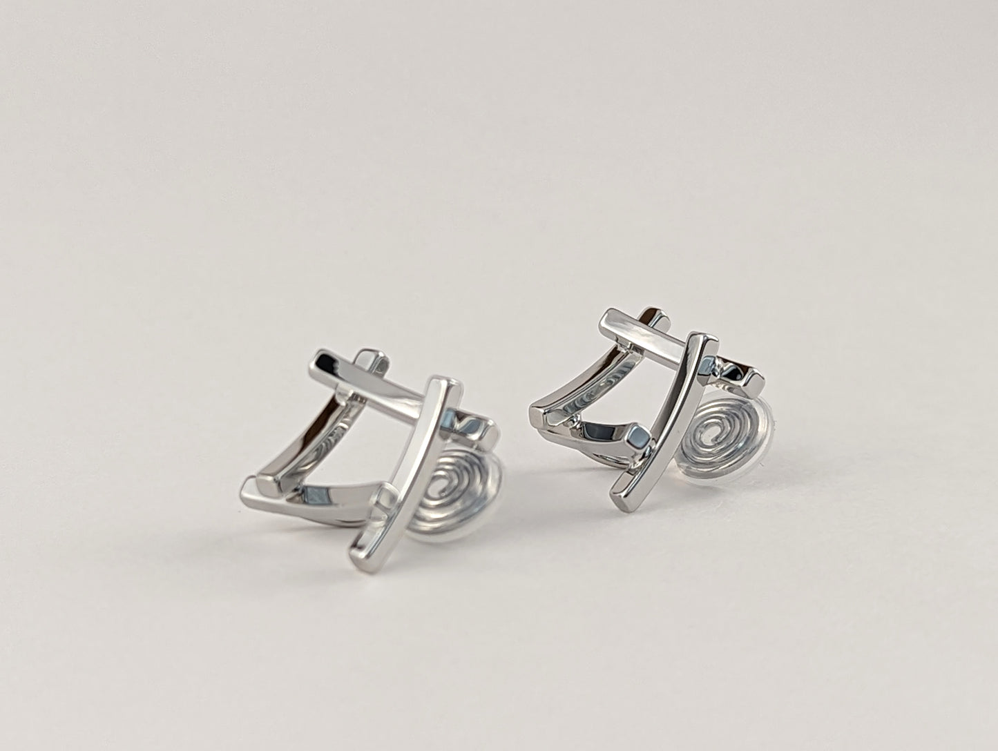 Square Clip-on Earrings in Silver