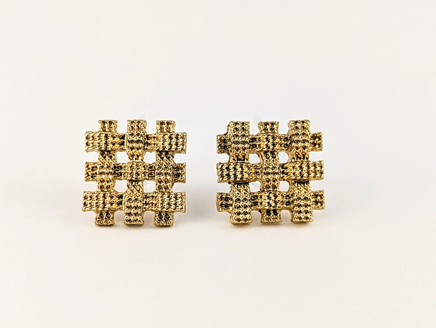 Woven Gold Clip-on Earrings