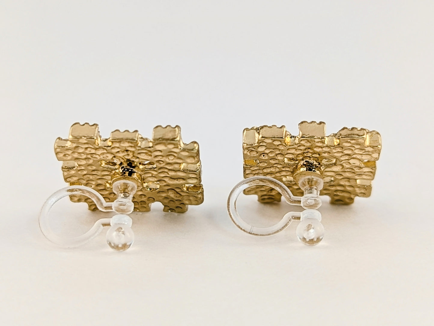 Woven Gold Clip-on Earrings