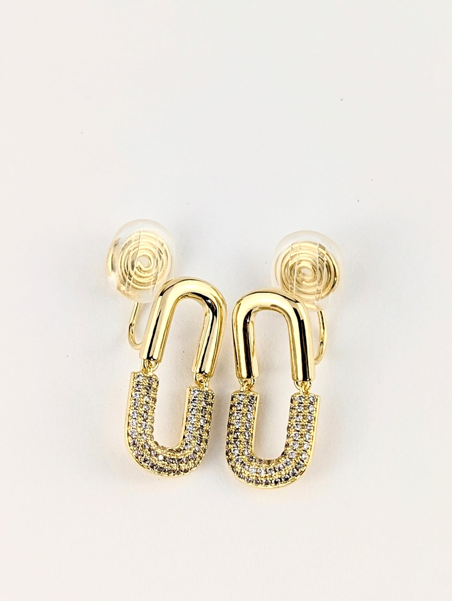 O Shaped Chain-link Gold Clip-on Earrings