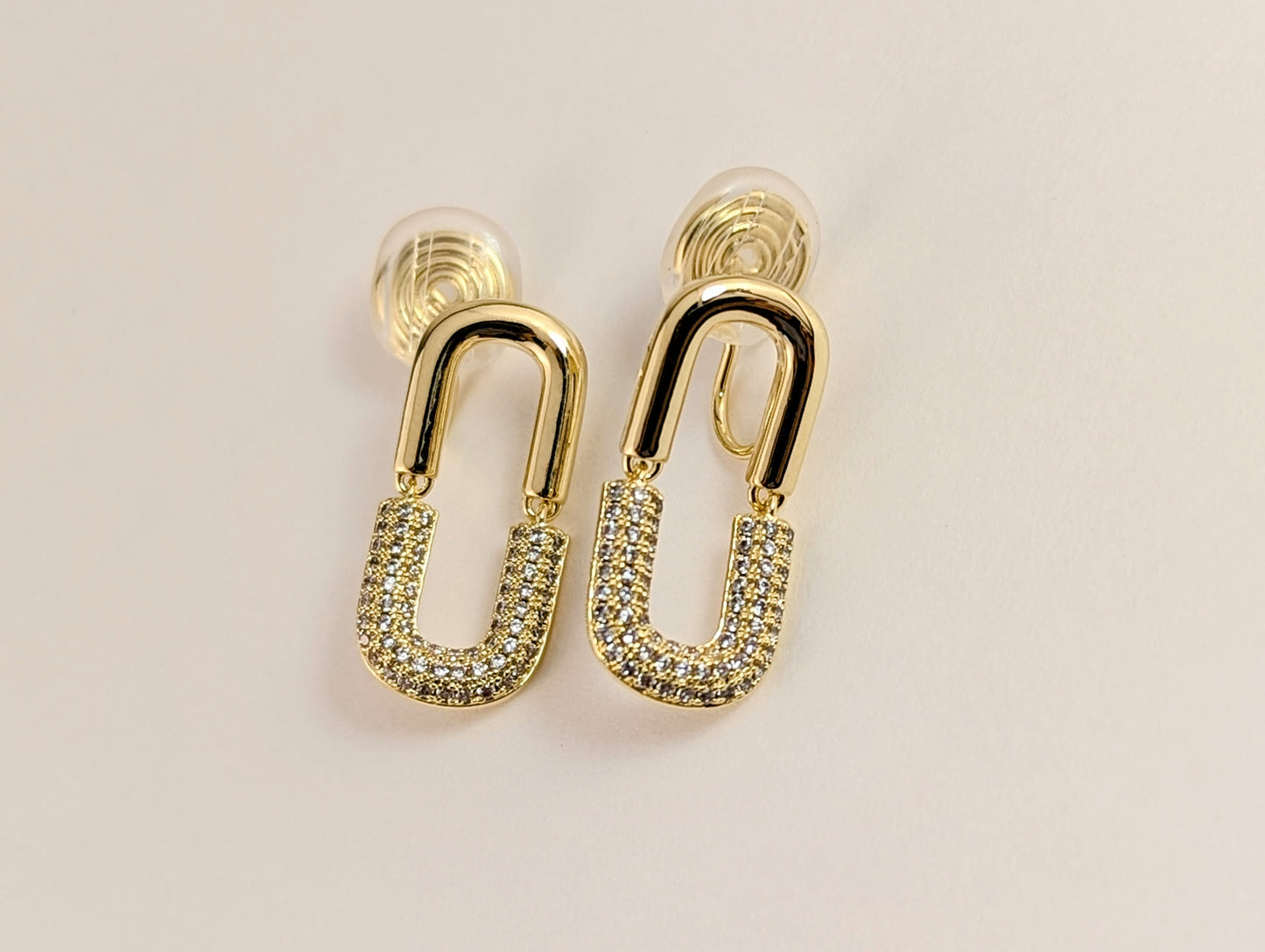 O Shaped Chain-link Gold Clip-on Earrings