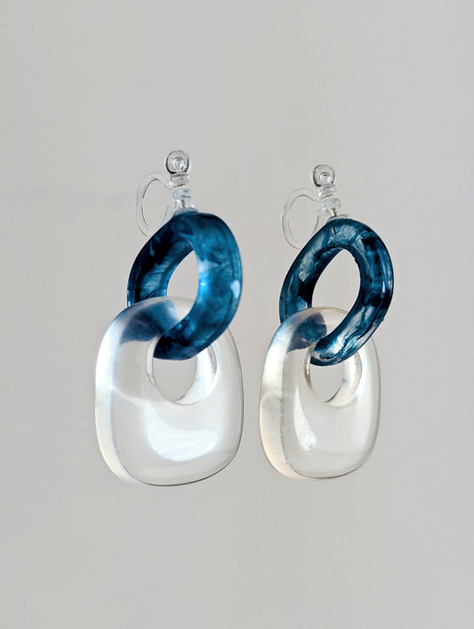 Iceland Clear Dangle Clip-on Earrings