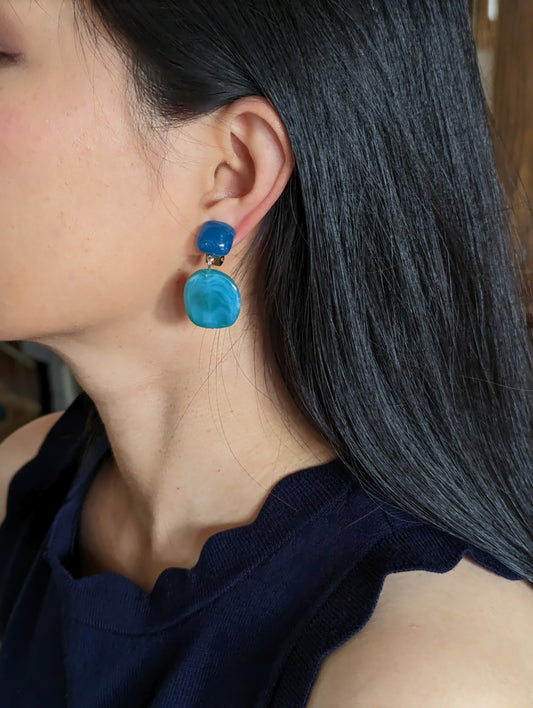 My Blues Dangle Clip-on Earrings